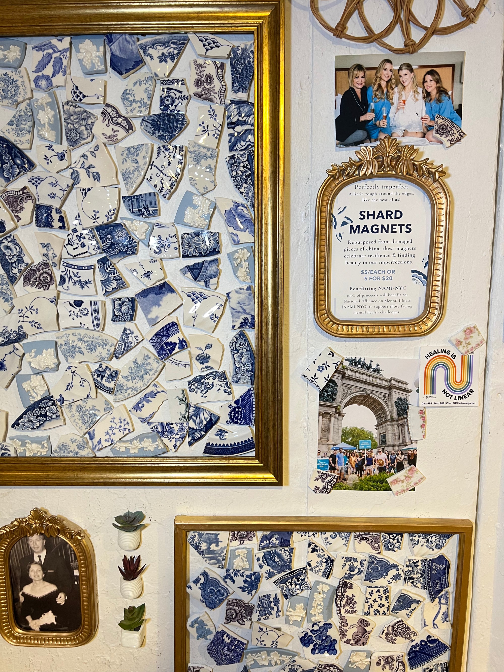 Blue & White China Shard Magnets