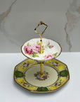 American Beauty Garden: Two - Tiered Tray | The Brooklyn Teacup - The Brooklyn Teacup