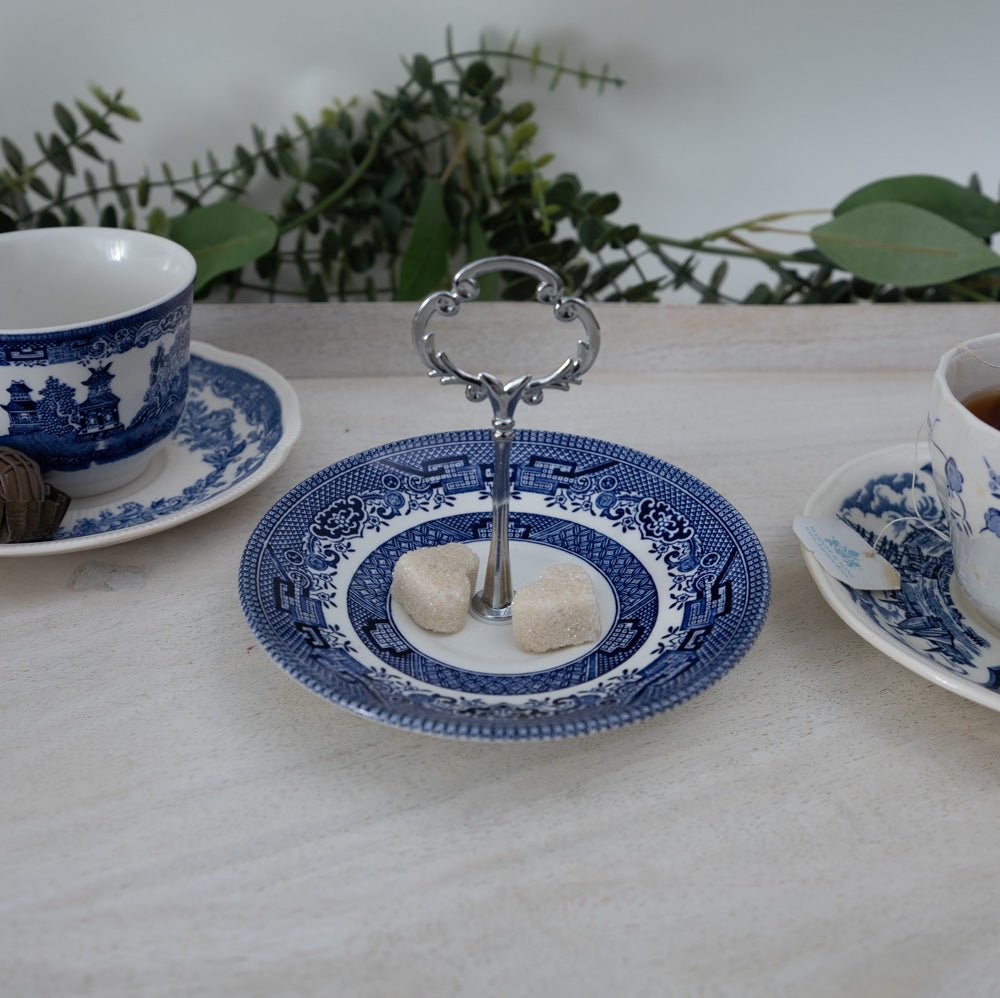 Vintage Sugar Dishes made from blue & white transferware china