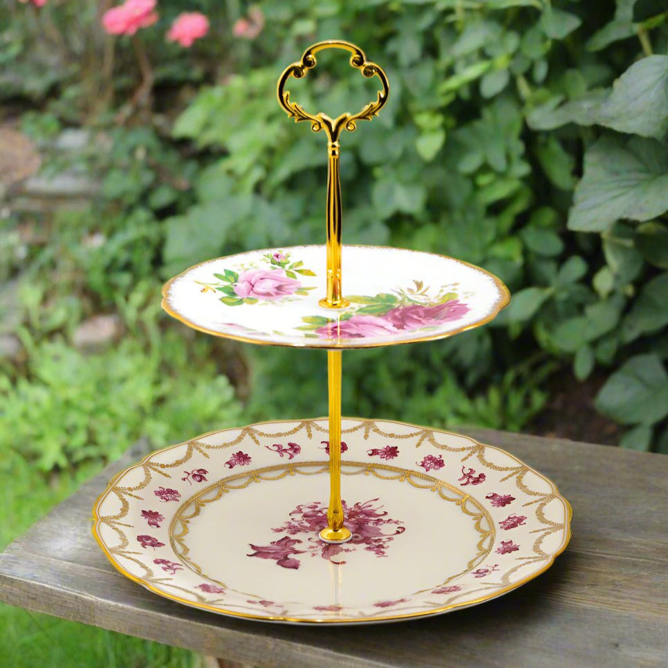 Halsey 2 Tier Tray | The Brooklyn Teacup - The Brooklyn Teacup