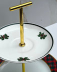 Lillian Vernon Tartan x Johnson Bros. Victoria Christmas Two - Tiered Tray | The Brooklyn Teacup - The Brooklyn Teacup