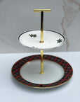 Lillian Vernon Tartan x Johnson Bros. Victoria Christmas Two - Tiered Tray | The Brooklyn Teacup - The Brooklyn Teacup