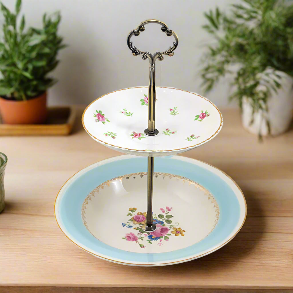 Poplar 2 Tier Tray | The Brooklyn Teacup - The Brooklyn Teacup