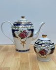 Romantic English Rose Teapot & Sugar Jar w/Lid Set | Sorelle Fine Porcelain - The Brooklyn Teacup