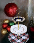 Teatime Tartan Christmas Three - Tier Serving Stand | The Brooklyn Teacup - The Brooklyn Teacup