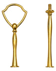 The Brooklyn Teacup gold tiered tray hardware set with decorative handle and metal rod.