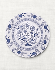 The Brooklyn Teacup vintage blue and white china bowl with intricate floral pattern and scalloped edge