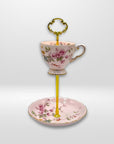 Tuscan Pale Pink Blooms Teacup Stand | The Brooklyn Teacup - The Brooklyn Teacup