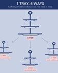 Desert Rose 3-Tier Serving Tray | The Brooklyn Teacup - The Brooklyn Teacup