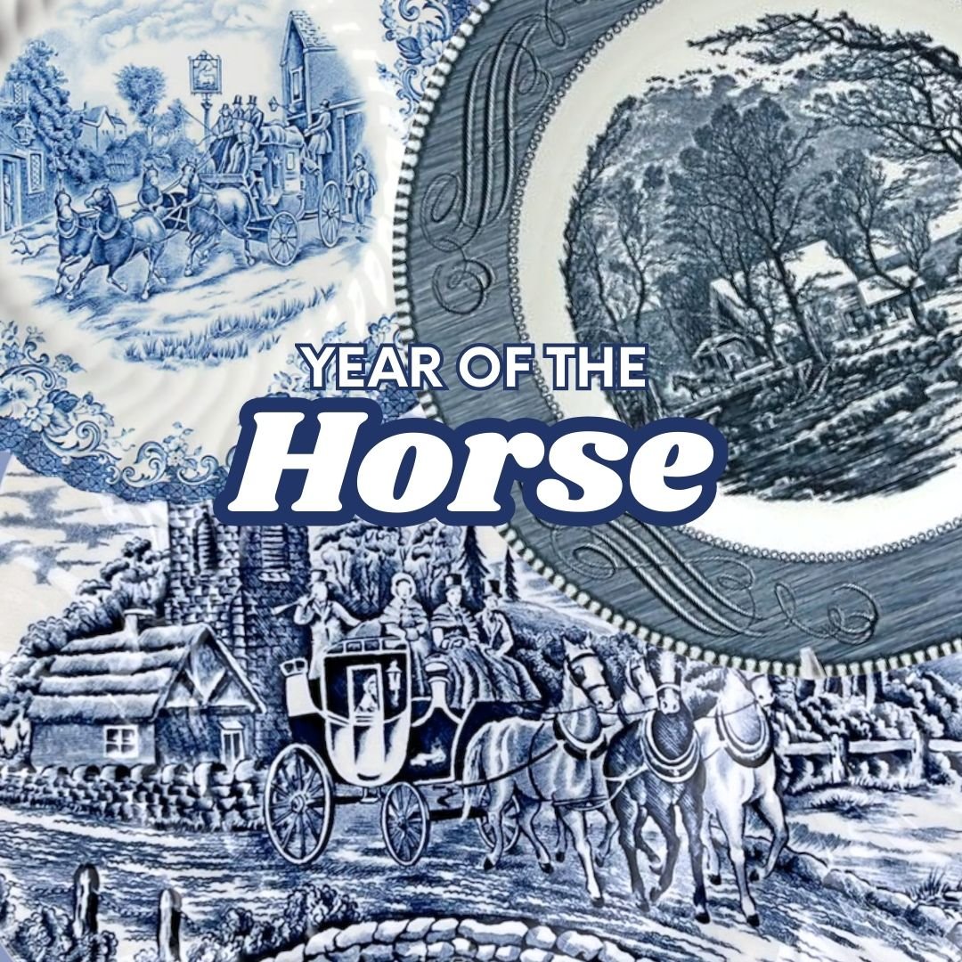 Why Horses Are Popular in Vintage Transferware China - The Brooklyn Teacup