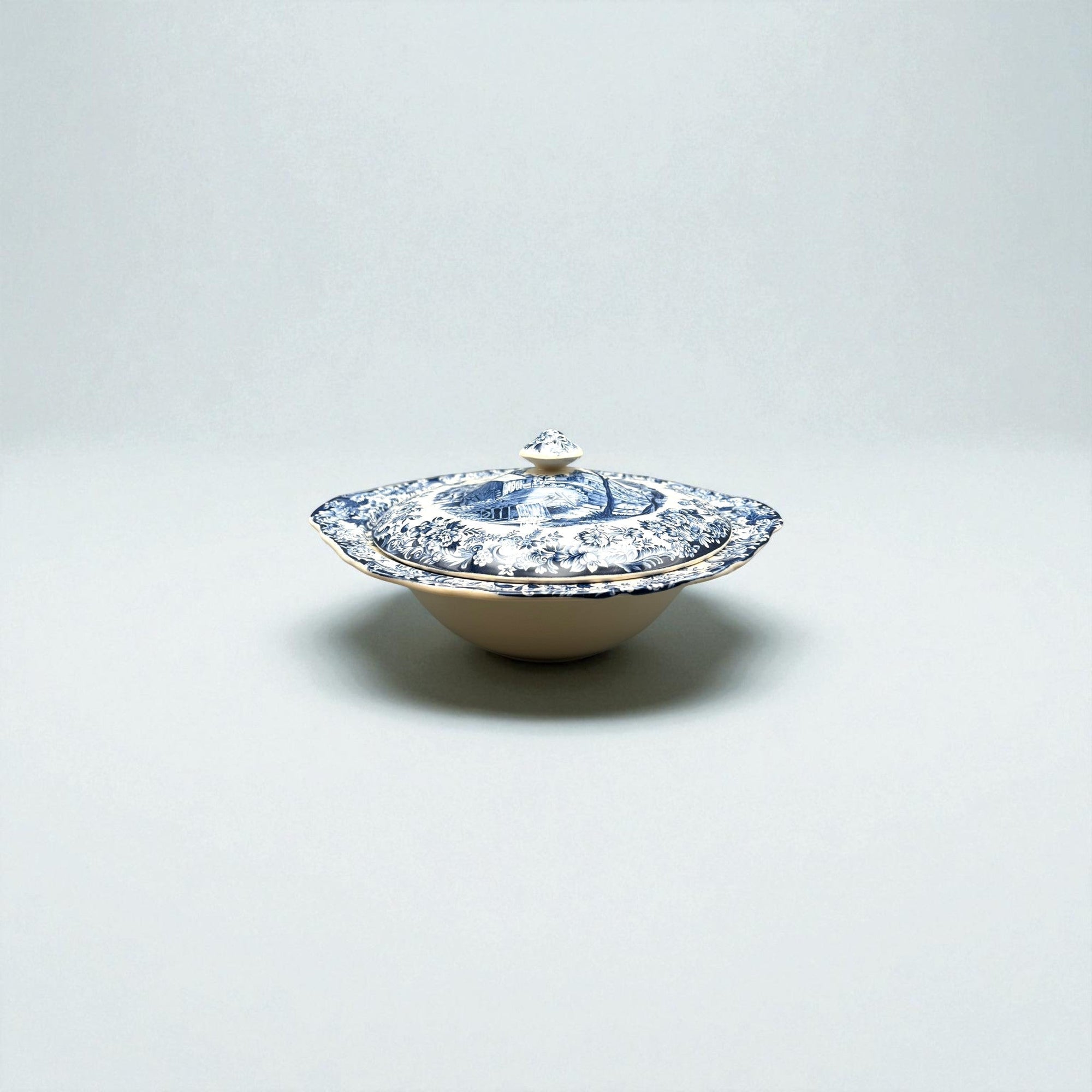 Covered Serving Bowl - Johnson Bros. Mlll Stream - The Brooklyn Teacup