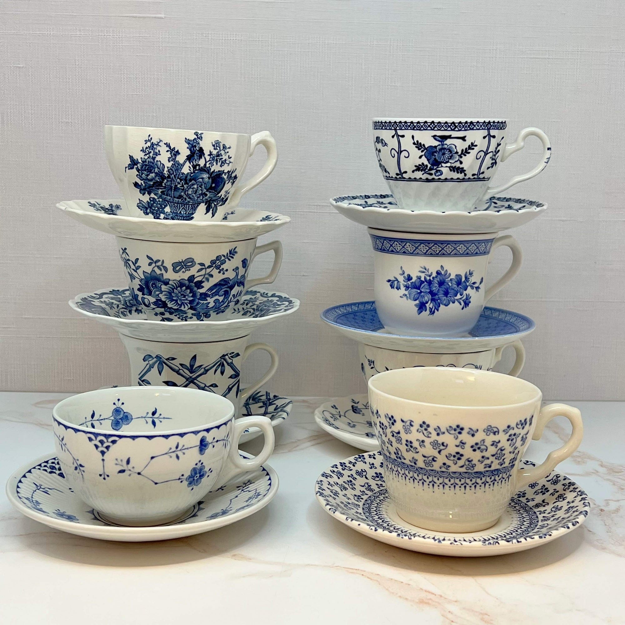 Floral Teacups &amp; Saucers (Set of 4)