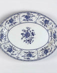 Vintage Blue & White Oval Tray (~12")
