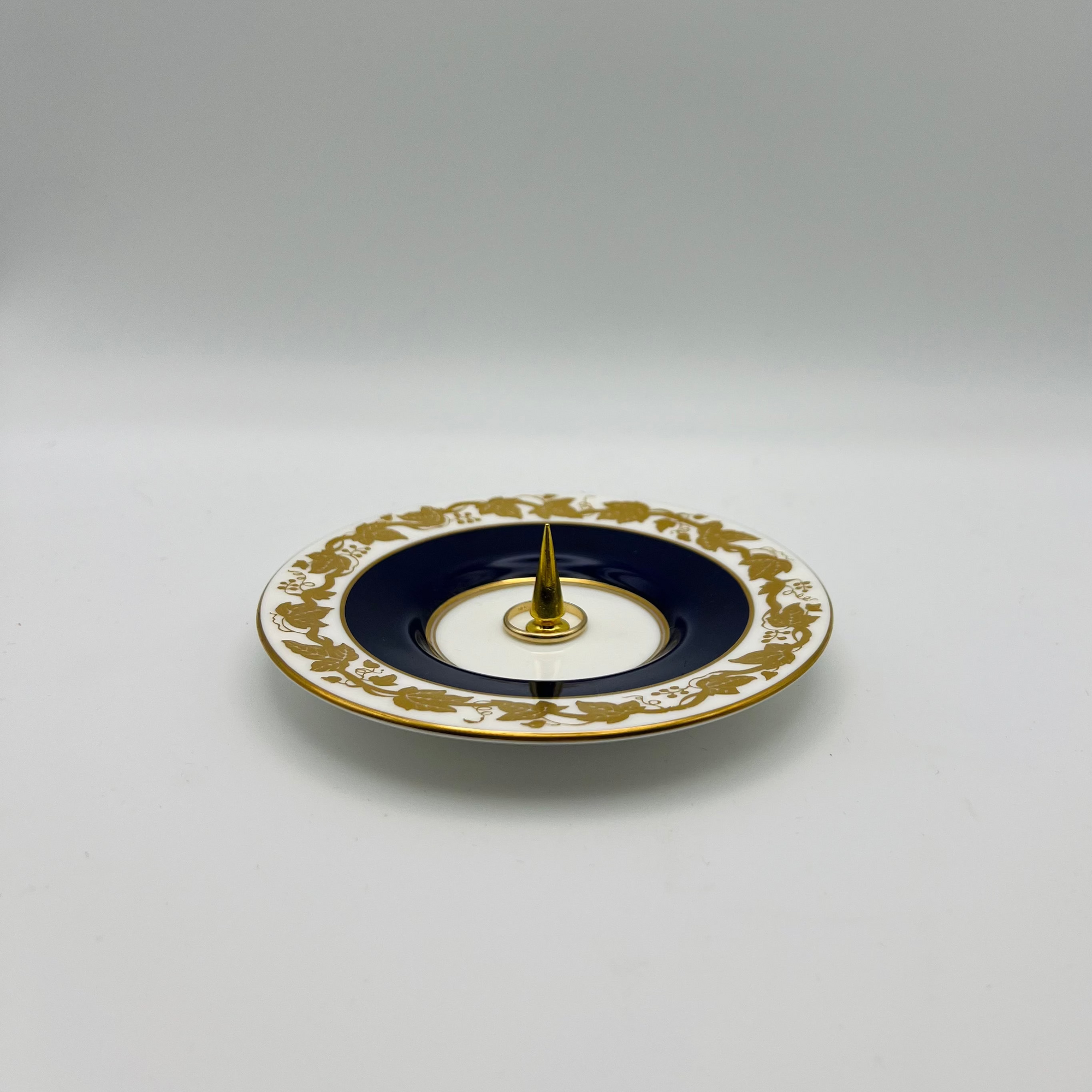 Wedgwood Cobalt Vine Ring Holder with gold spike