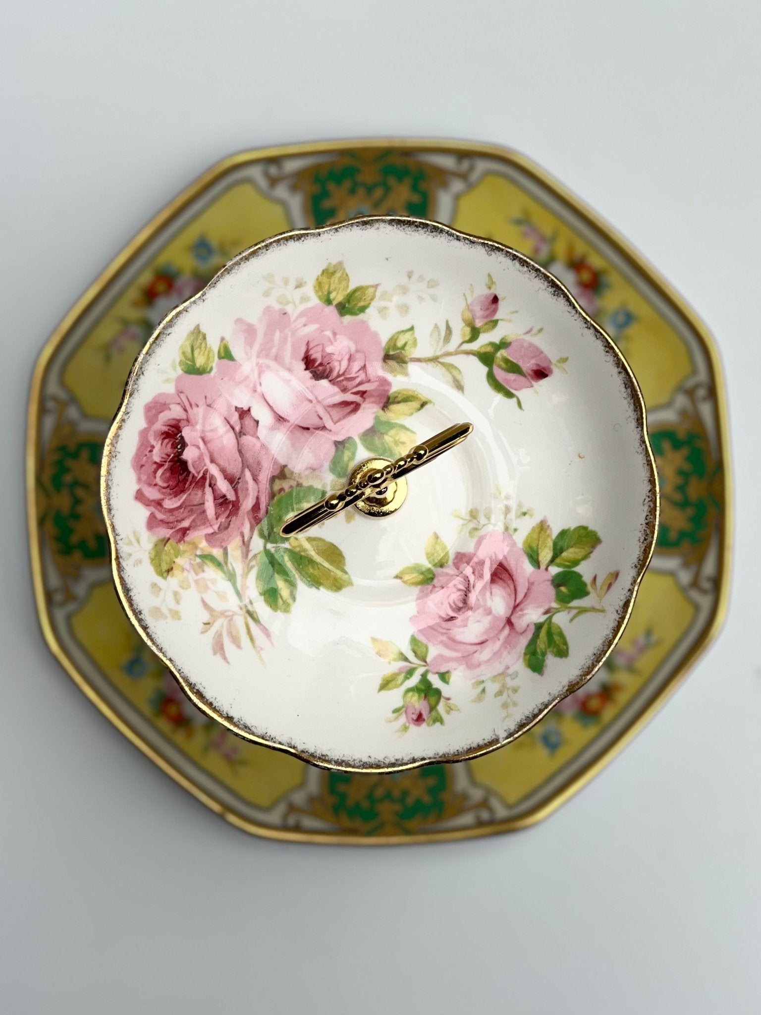 American Beauty Garden: Two - Tiered Tray | The Brooklyn Teacup - The Brooklyn Teacup