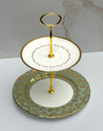 Aynsley Teal Metallic x Royal Doulton Covington Two - Tiered Tray | The Brooklyn Teacup - The Brooklyn Teacup