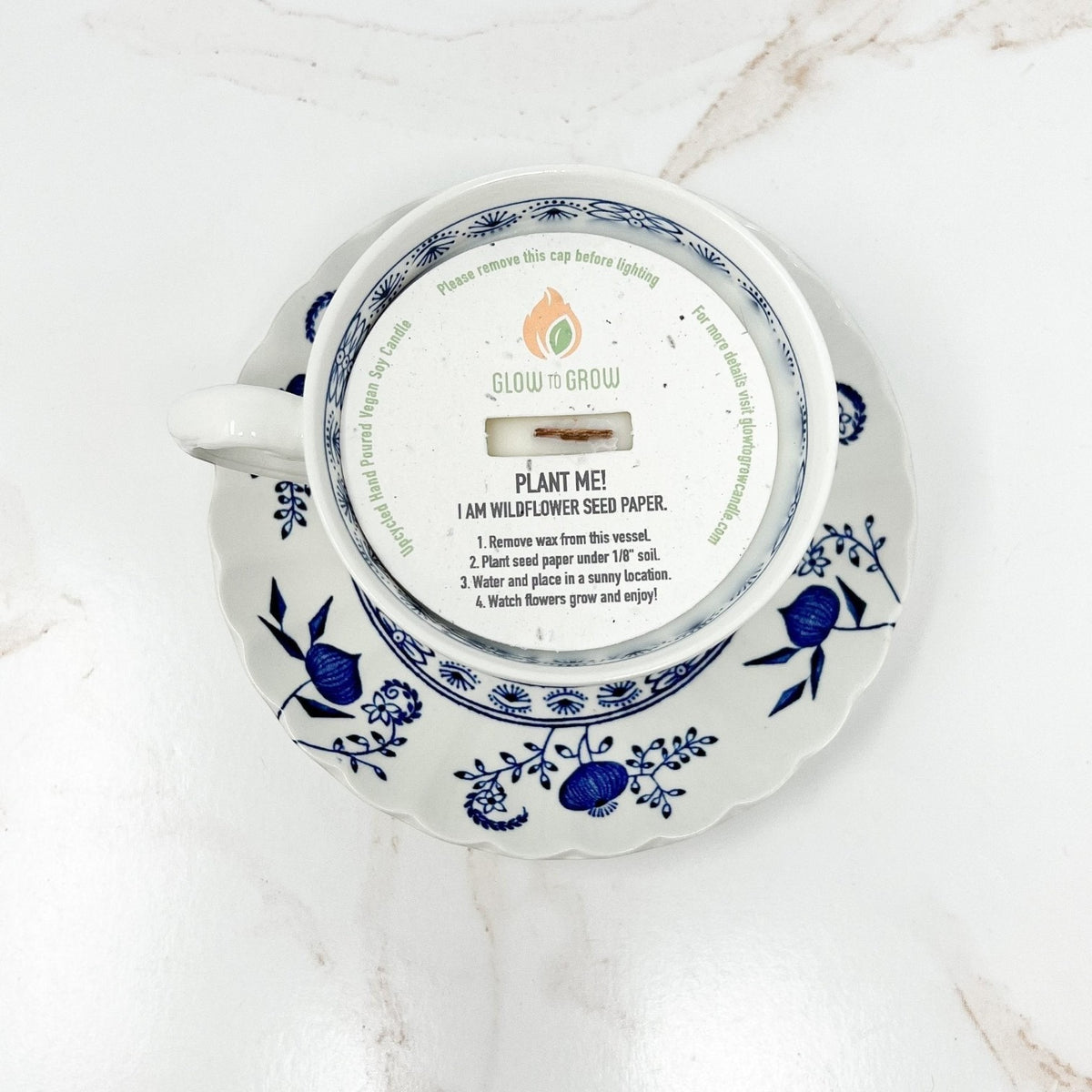 Blue Nordic/Onion Teacup Candle | Various - The Brooklyn Teacup