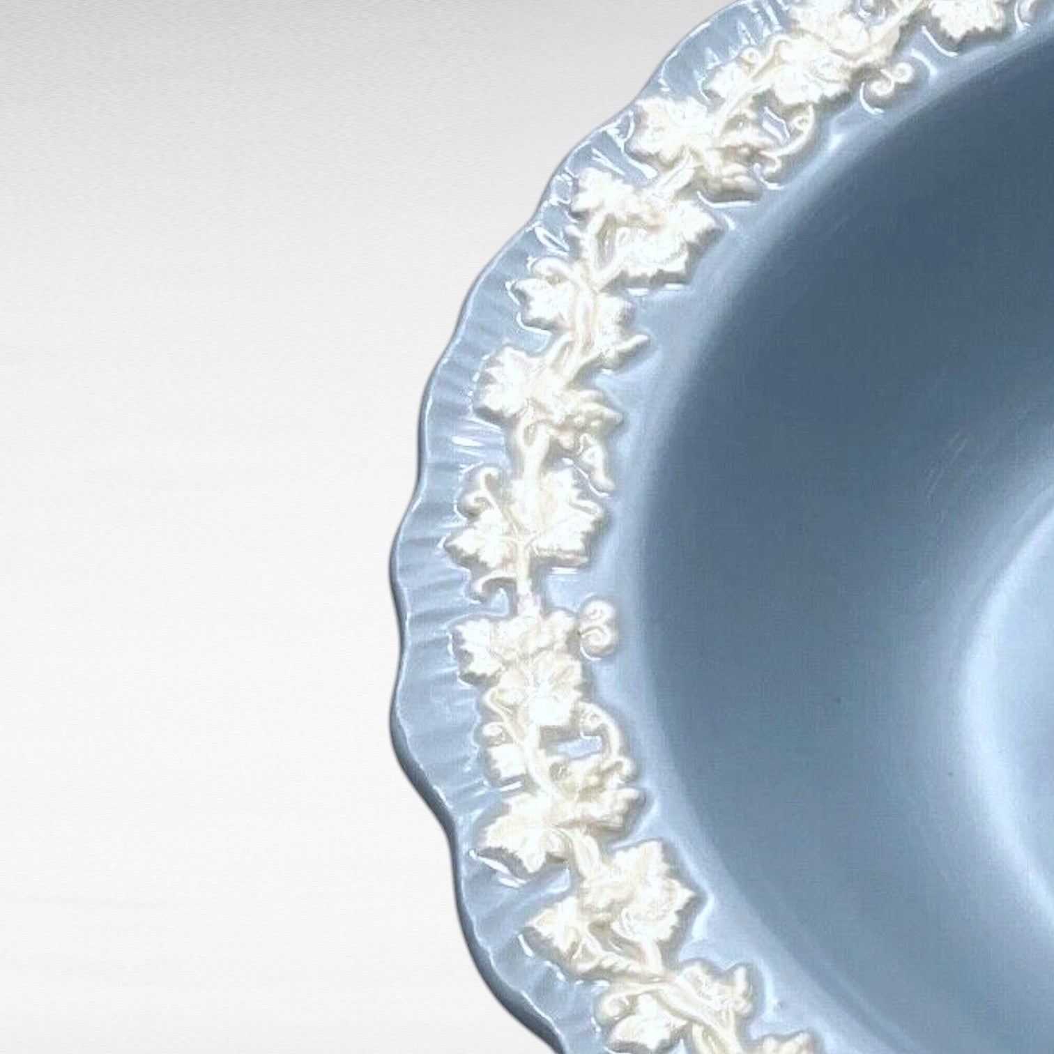 Blue Queensware Oval Serving Bowl (~10") | The Brooklyn Teacup - The Brooklyn Teacup
