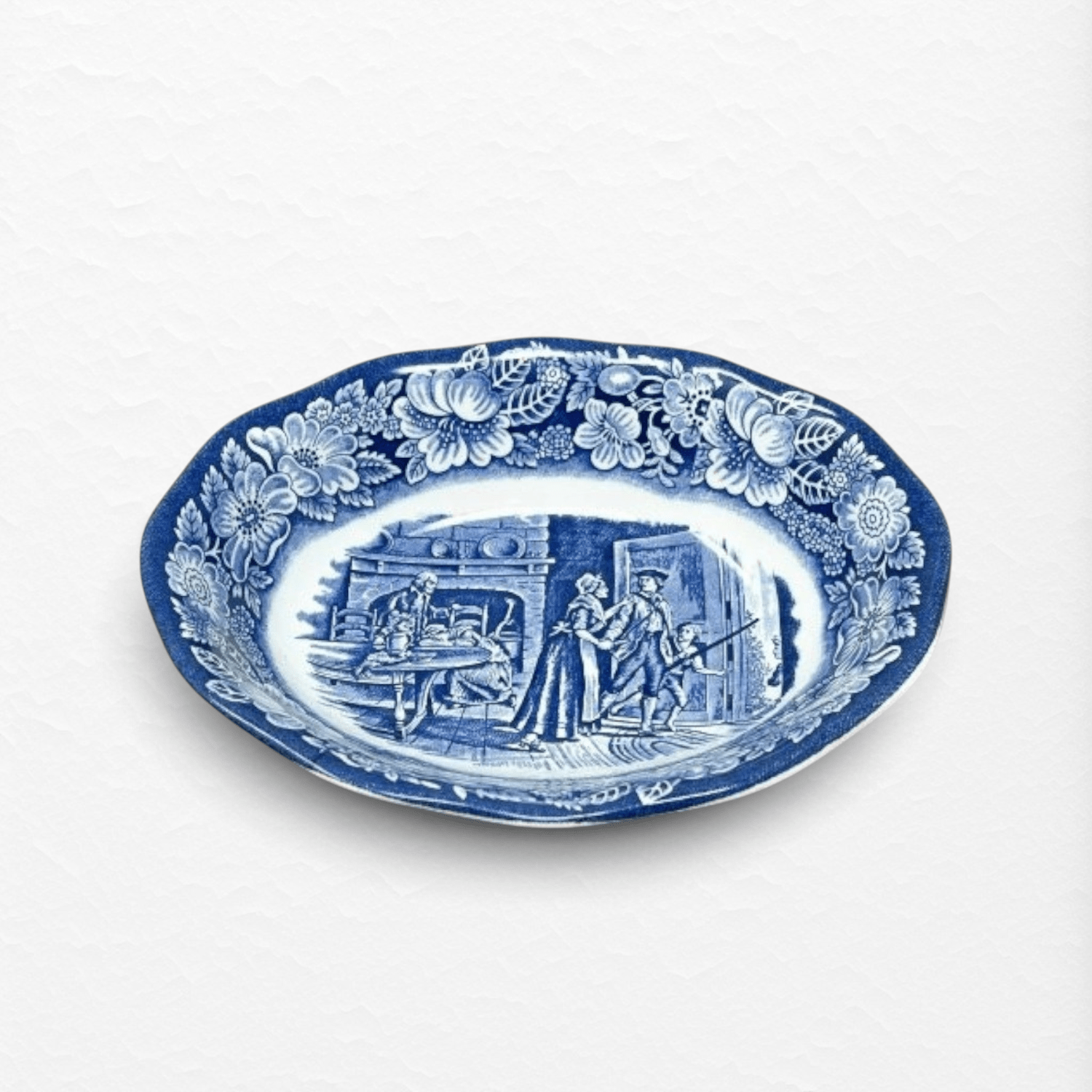 Blue & White Oval Serving Bowl (~9") | The Brooklyn Teacup - The Brooklyn Teacup