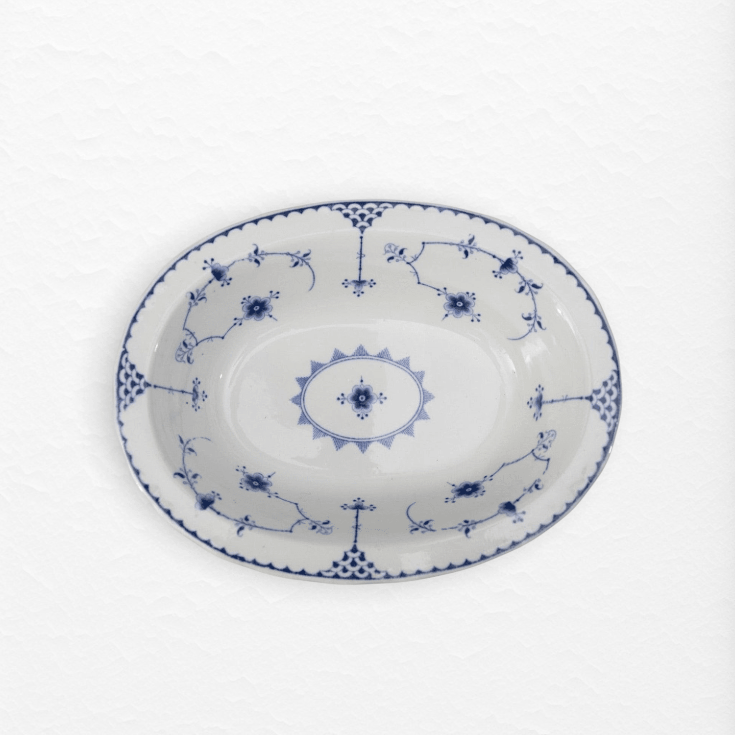Blue & White Oval Serving Bowl (~9") | The Brooklyn Teacup - The Brooklyn Teacup