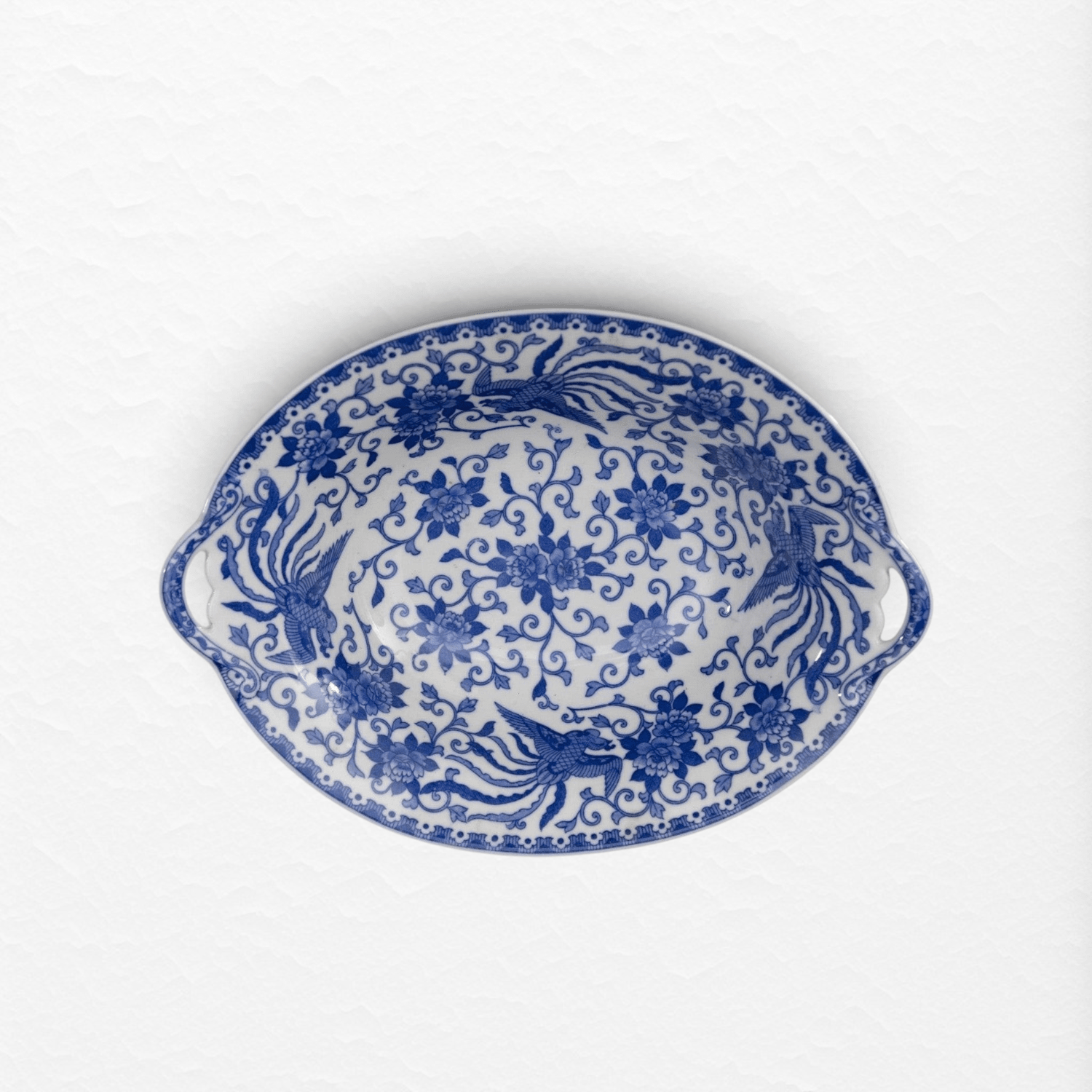 Blue & White Oval Serving Bowl (~9") | The Brooklyn Teacup - The Brooklyn Teacup