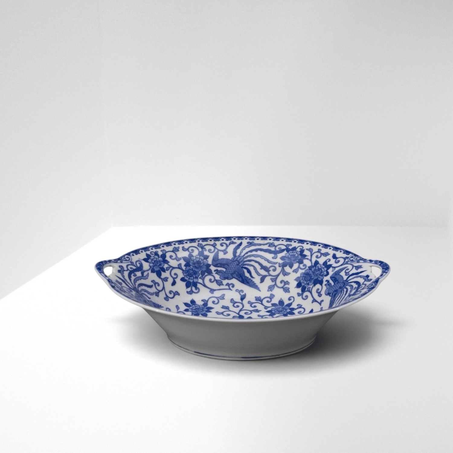 Blue & White Oval Serving Bowl (~9") | The Brooklyn Teacup - The Brooklyn Teacup
