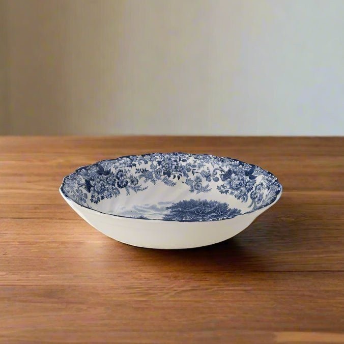 Blue & White Oval Serving Bowl (~9") | The Brooklyn Teacup - The Brooklyn Teacup