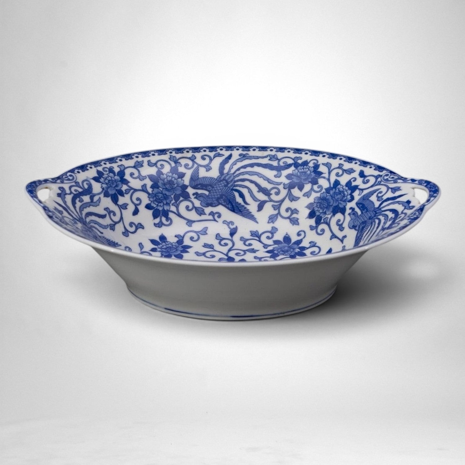 Blue & White Oval Serving Bowl (~9") | The Brooklyn Teacup - The Brooklyn Teacup