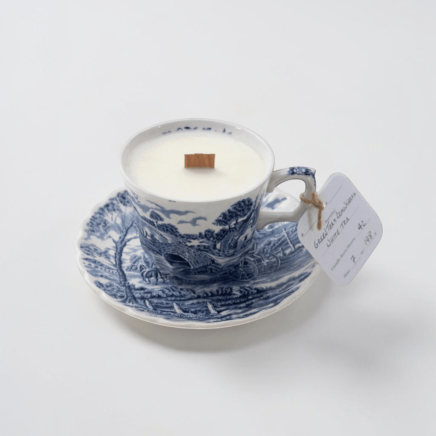 Blue &amp; White Teacup Candles | The Brooklyn Teacup - The Brooklyn Teacup