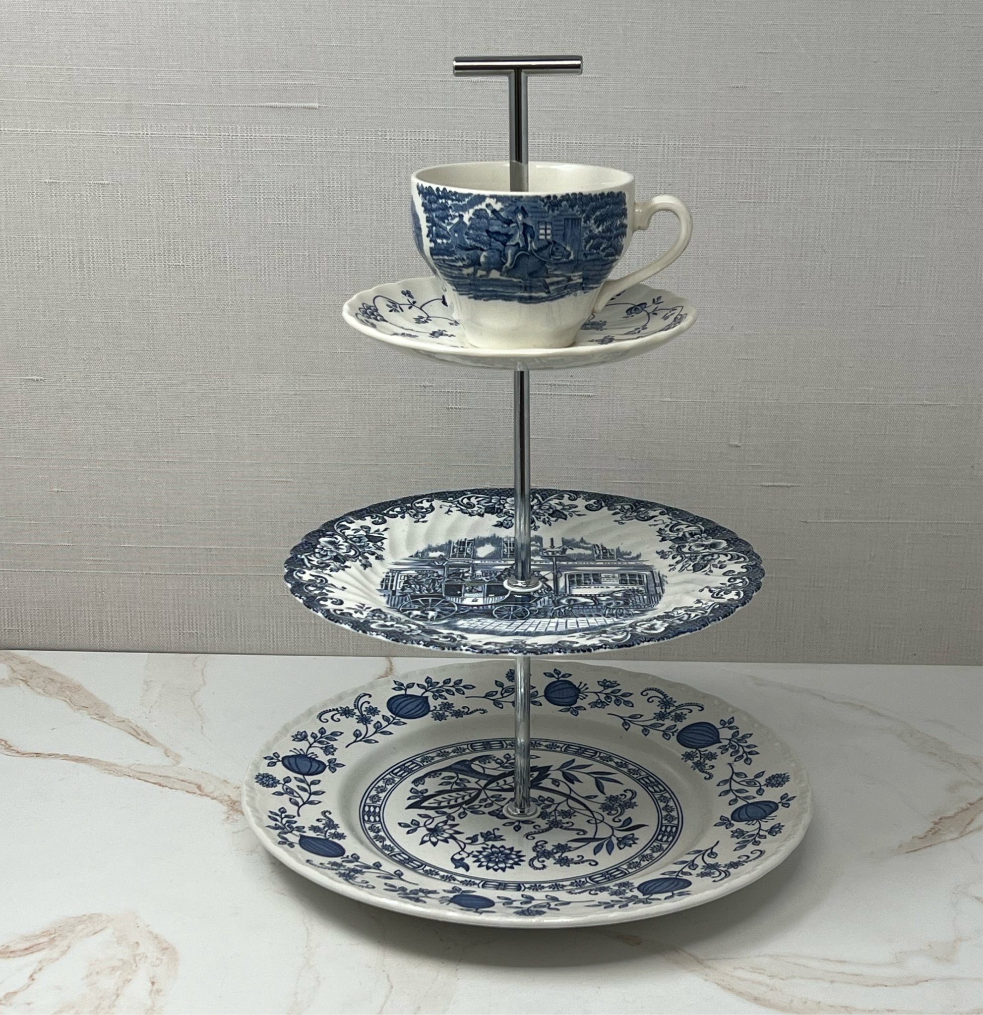 Gorgeous Blue and White Maryleigh Tea and Biscuit Set good