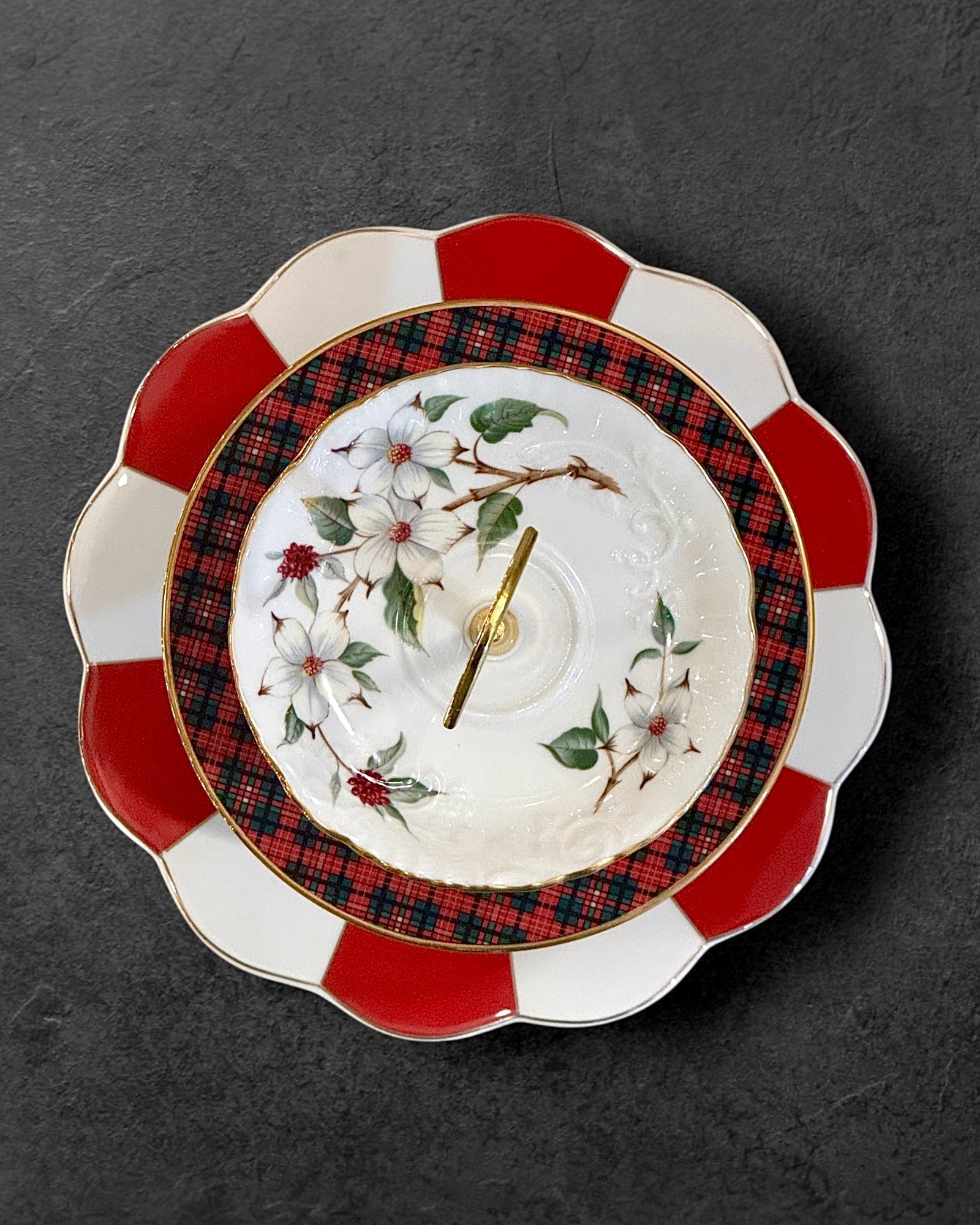 Candy Cane Classic Three - Tier Tray | The Brooklyn Teacup - The Brooklyn Teacup