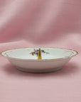 Coquette Floral Ring Holder ft. Haviland Chantilly pattern. Gold cone spike hardware for stacking rings.