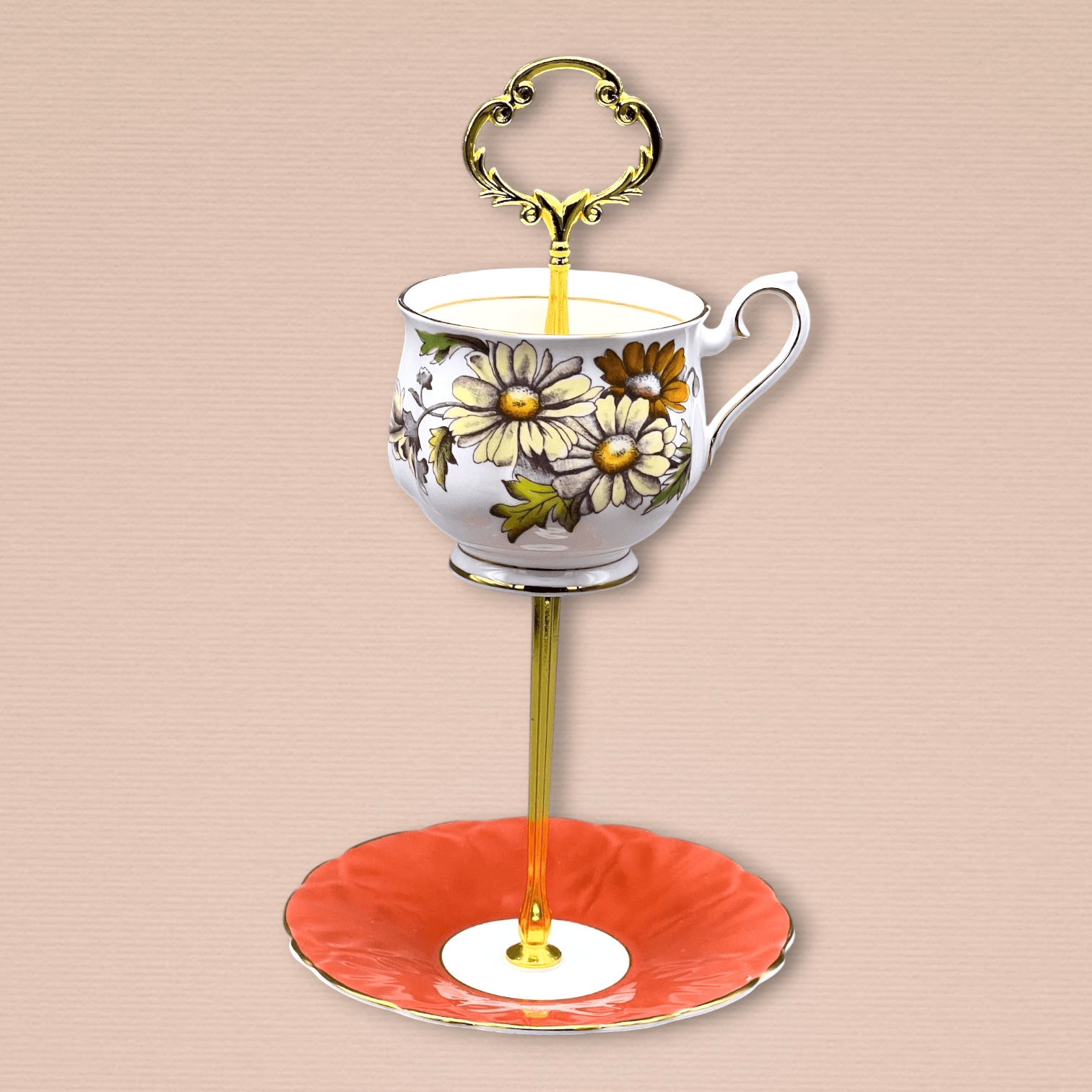 Daisy & Coral Teacup Stand | The Brooklyn Teacup - The Brooklyn Teacup