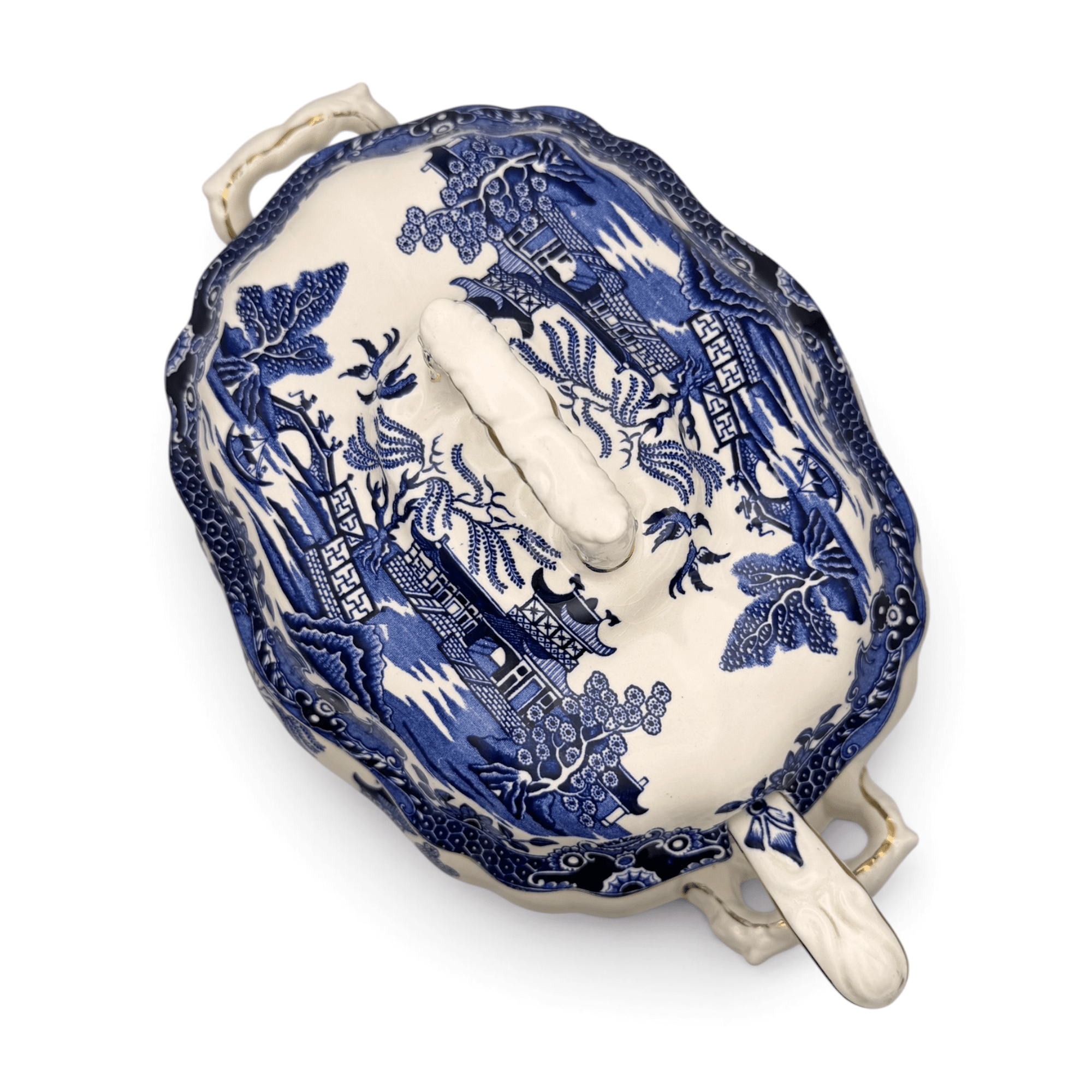 Footed Chinoiserie Soup Tureen with Spoon | The Brooklyn Teacup - The Brooklyn Teacup
