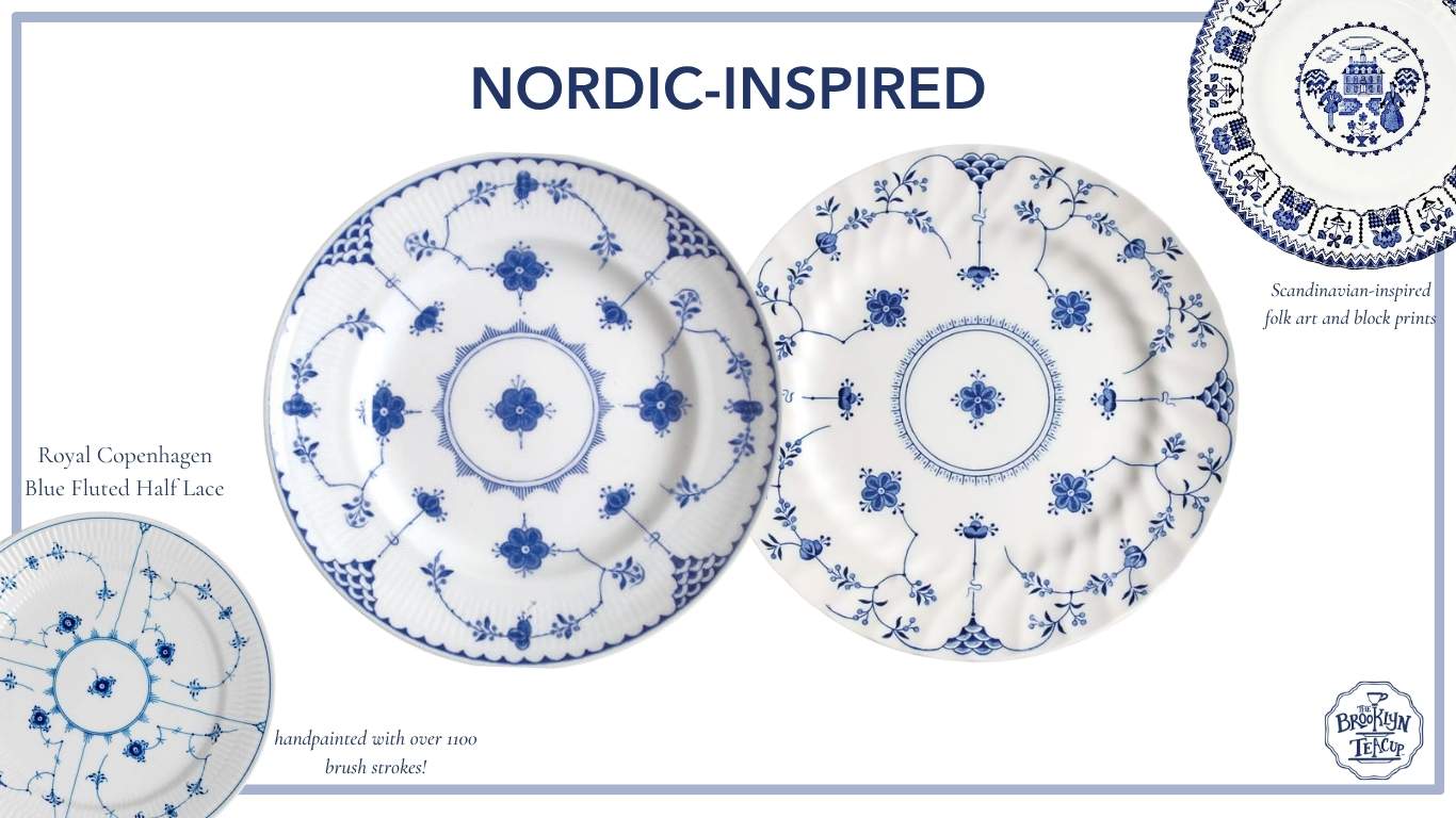 Gracious Blue & White Dinner Plates (Set of 4) | The Brooklyn Teacup - The Brooklyn Teacup