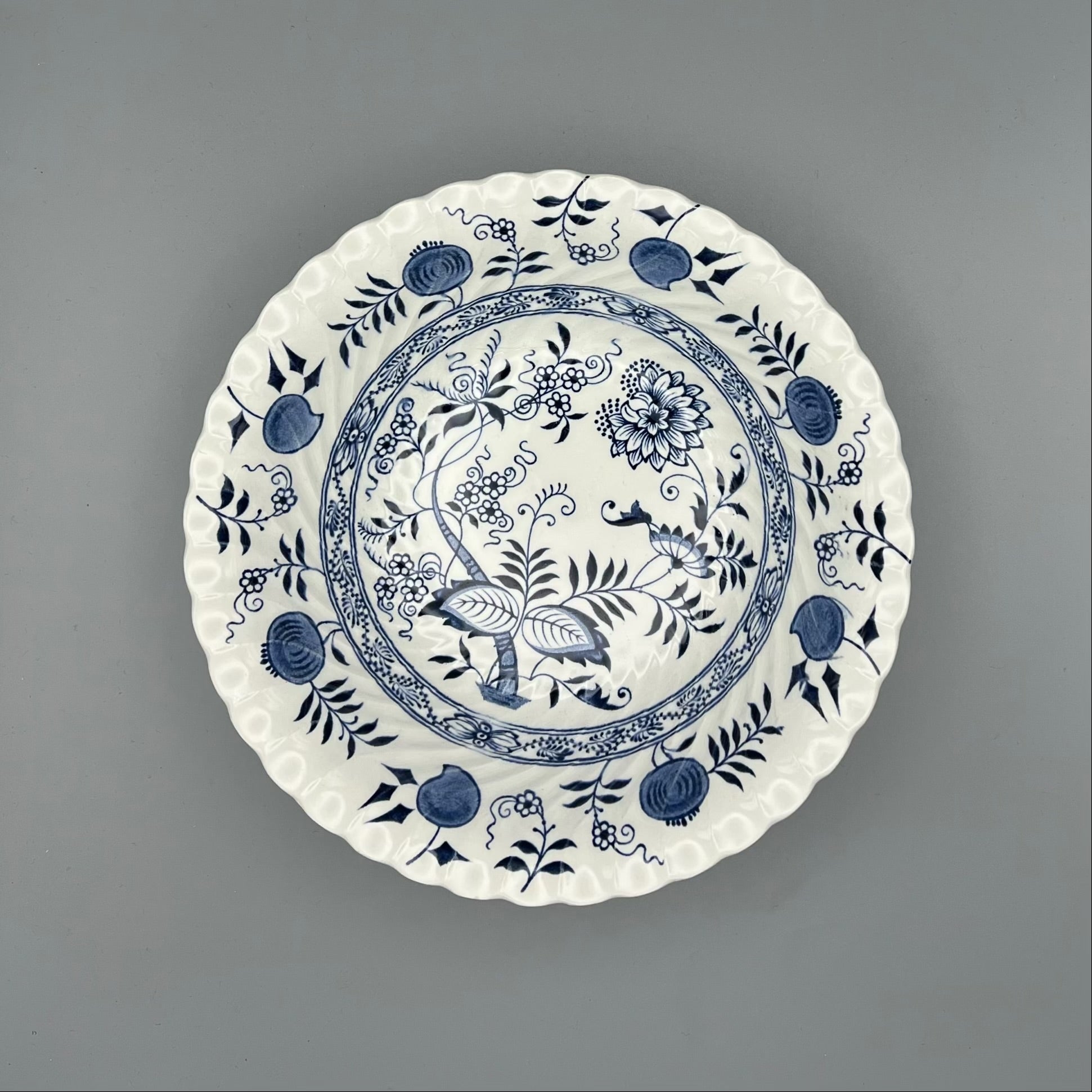 Blue and White Pasta Serving Bowls - Vintage Transferware China