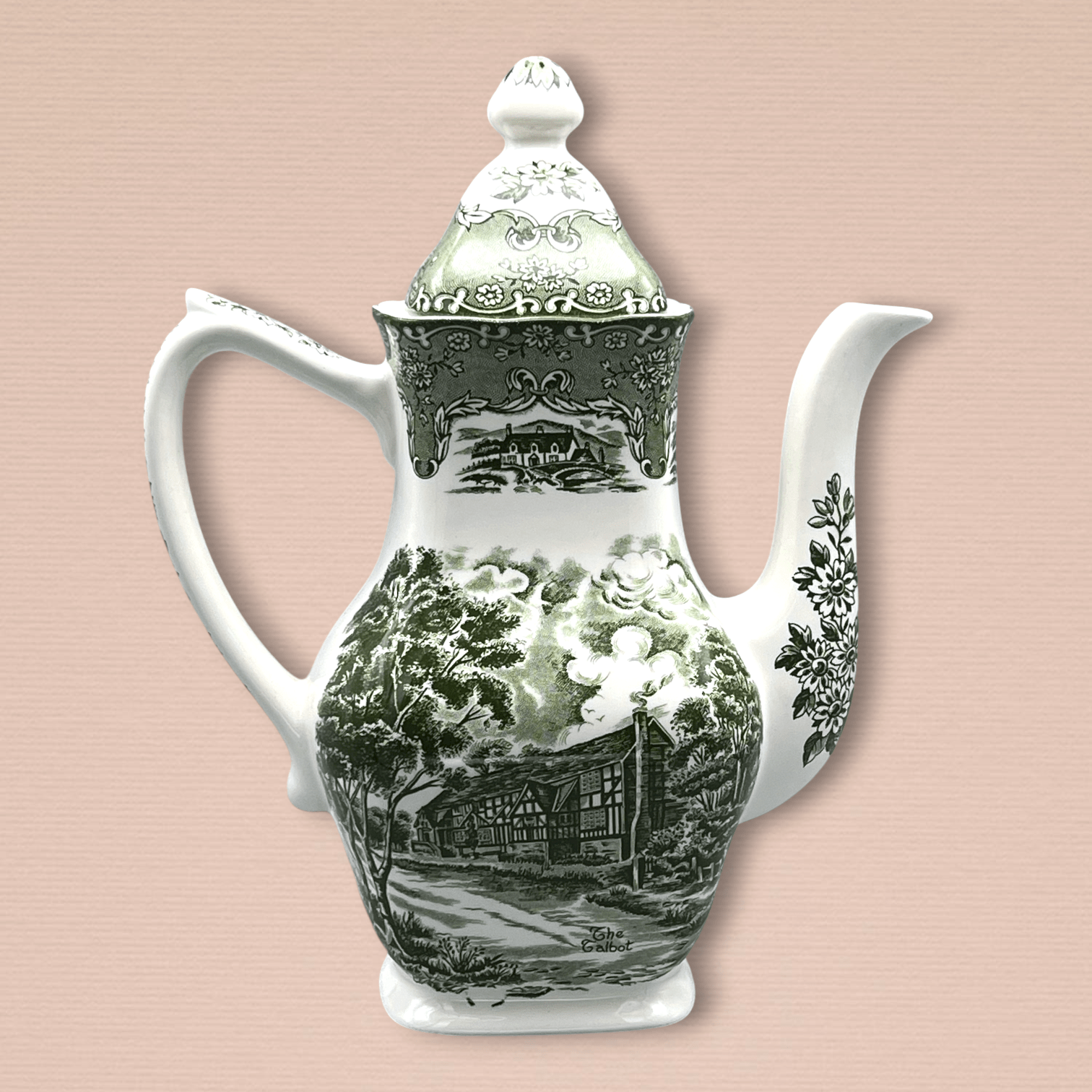 Grindley Green Transferware Coffeepot | The Brooklyn Teacup - The Brooklyn Teacup