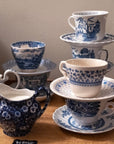 Handpicked Blue & White Teacup & Saucer Set (sold in sets of 4) | The Brooklyn Teacup - The Brooklyn Teacup