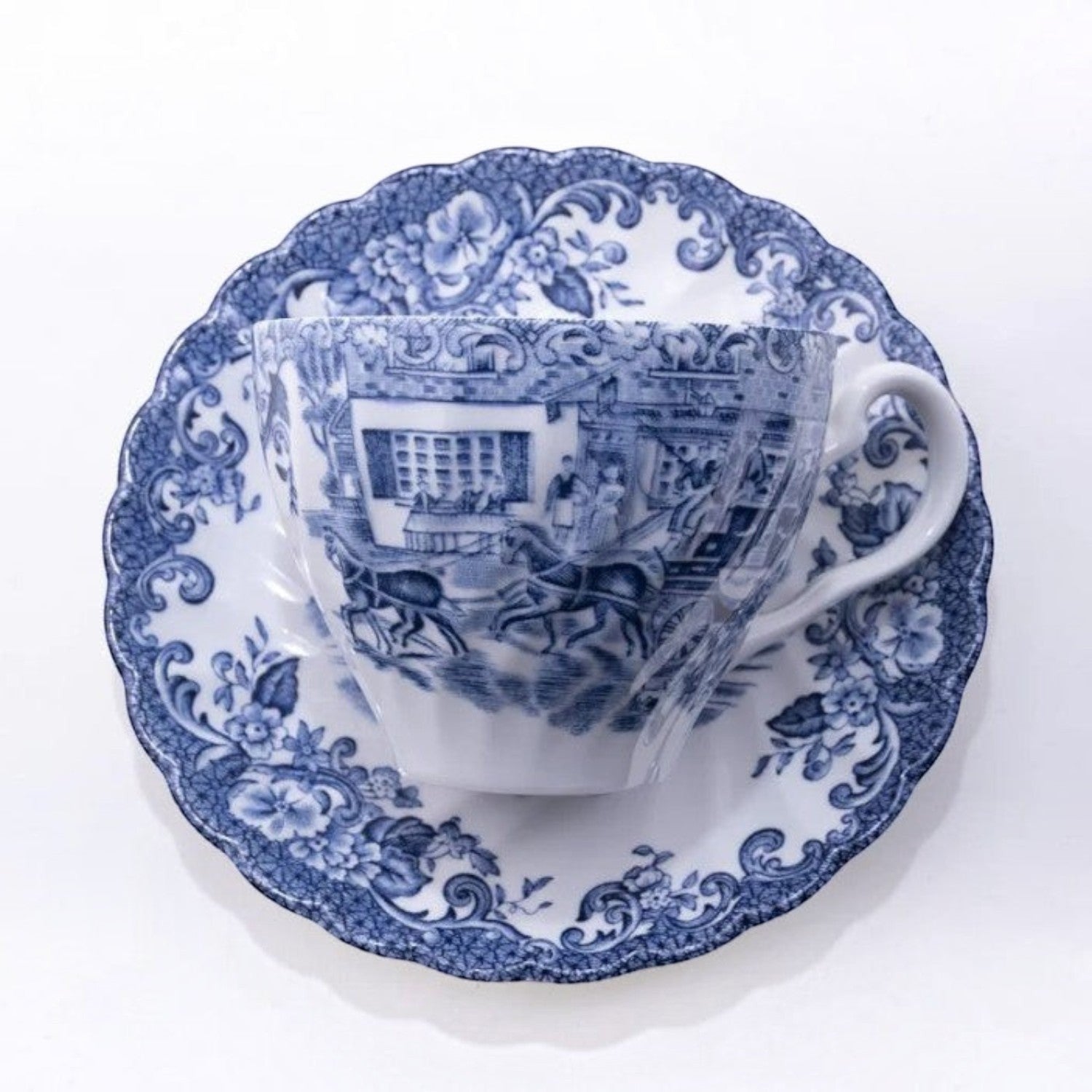 Handpicked Blue &amp; White Teacup &amp; Saucer Set (sold in sets of 4) | The Brooklyn Teacup - The Brooklyn Teacup