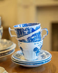 Handpicked Blue & White Teacup & Saucer Set (sold in sets of 4) | The Brooklyn Teacup - The Brooklyn Teacup
