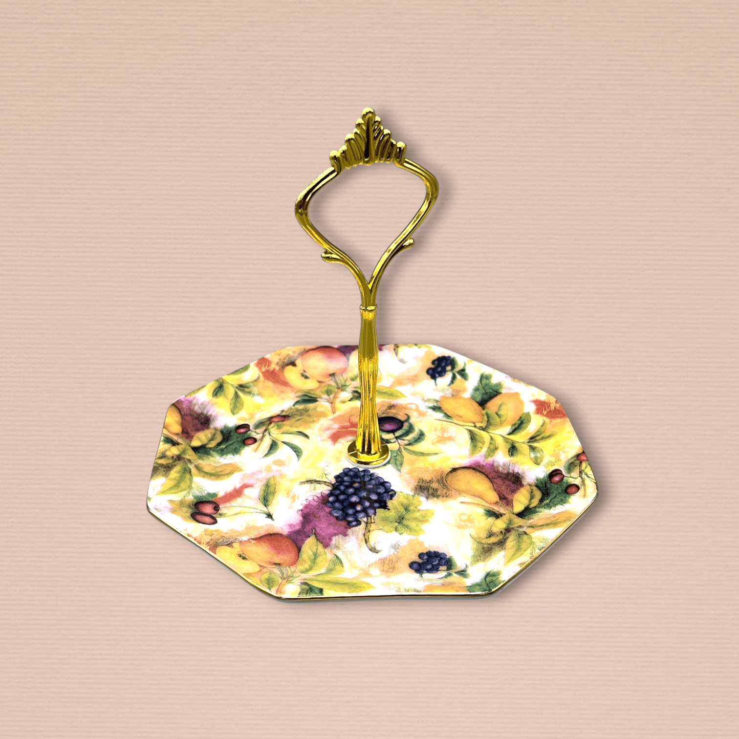Harvest Valet Tray – Vintage Fruit Pattern Jewelry & Dessert Stand | The Brooklyn Teacup - The Brooklyn Teacup