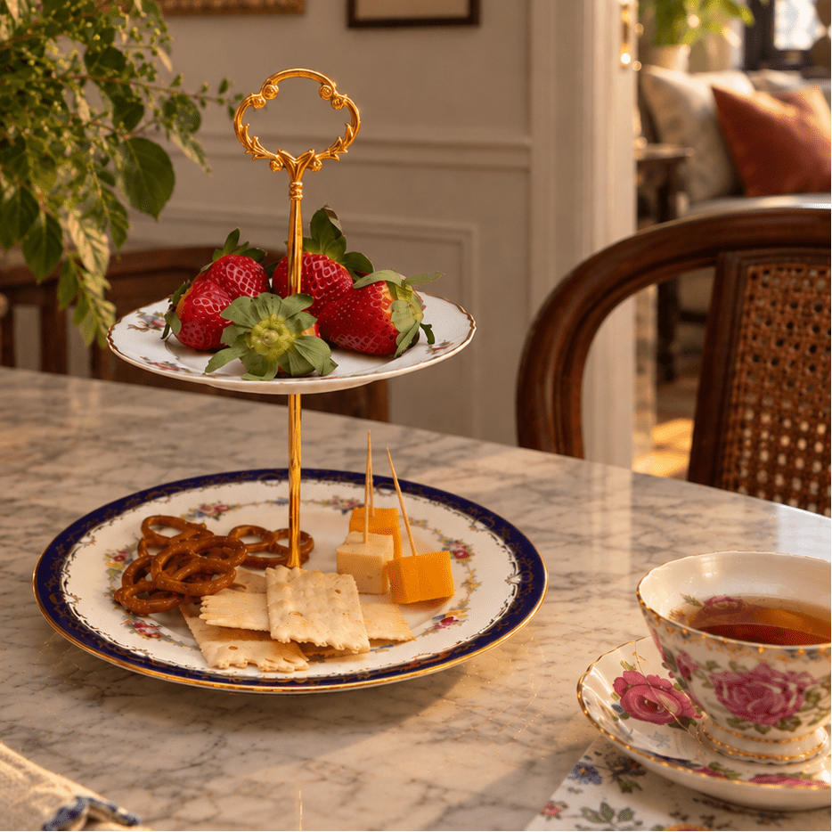 Jewel Tone 2-Tier Tray | The Brooklyn Teacup - The Brooklyn Teacup