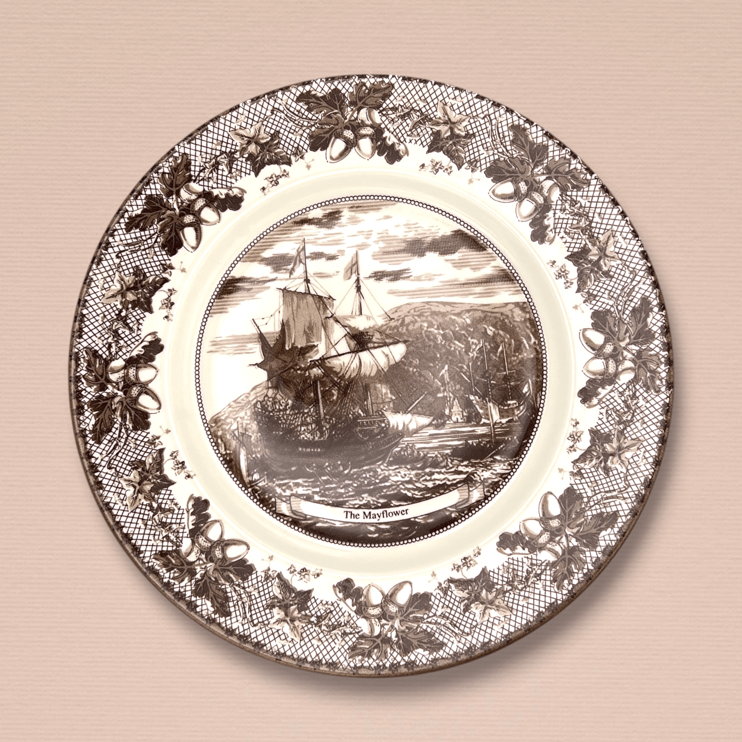Johnson Brothers “The Mayflower” Brown Transferware Dinner Plate | The Brooklyn Teacup - The Brooklyn Teacup