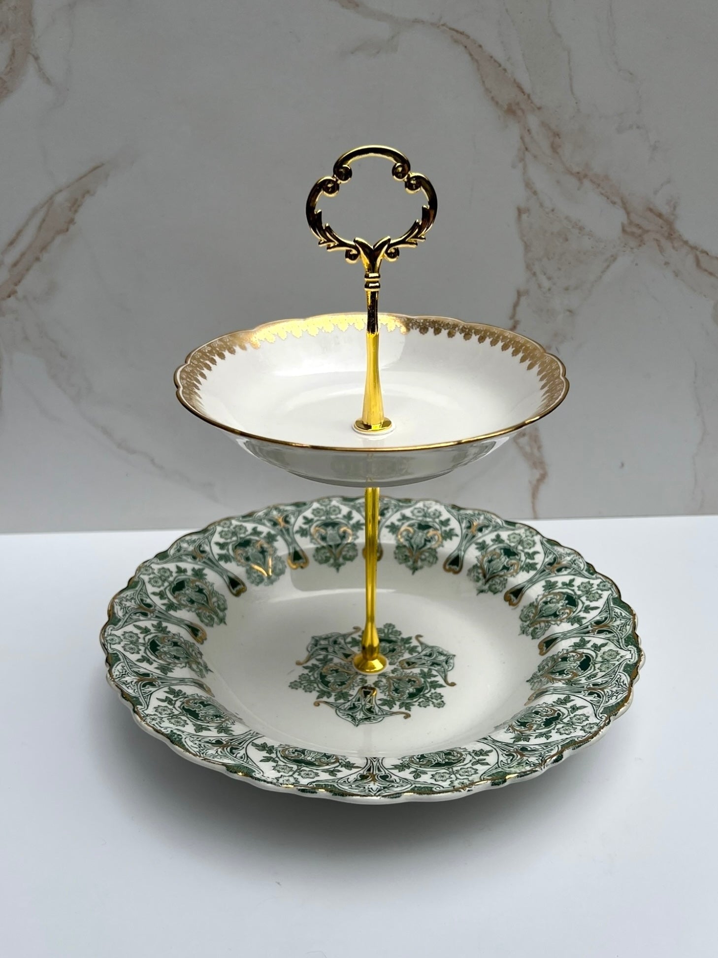 Limoges Gold Garland x J&G Meakin Genoa Two - Tiered Tray | The Brooklyn Teacup - The Brooklyn Teacup
