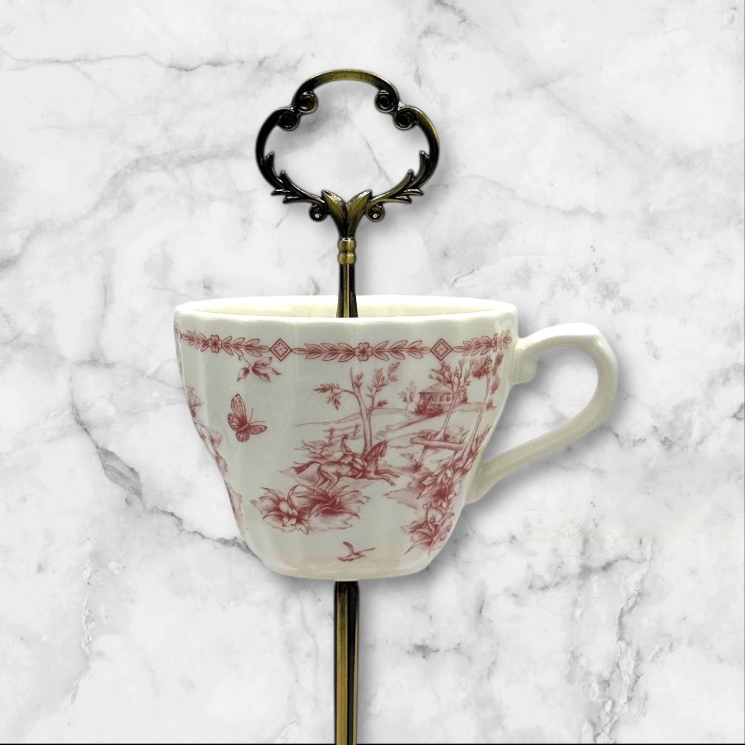 Meakin Courtship x Churchill Pink Toile Teacup Stand | The Brooklyn Teacup - The Brooklyn Teacup
