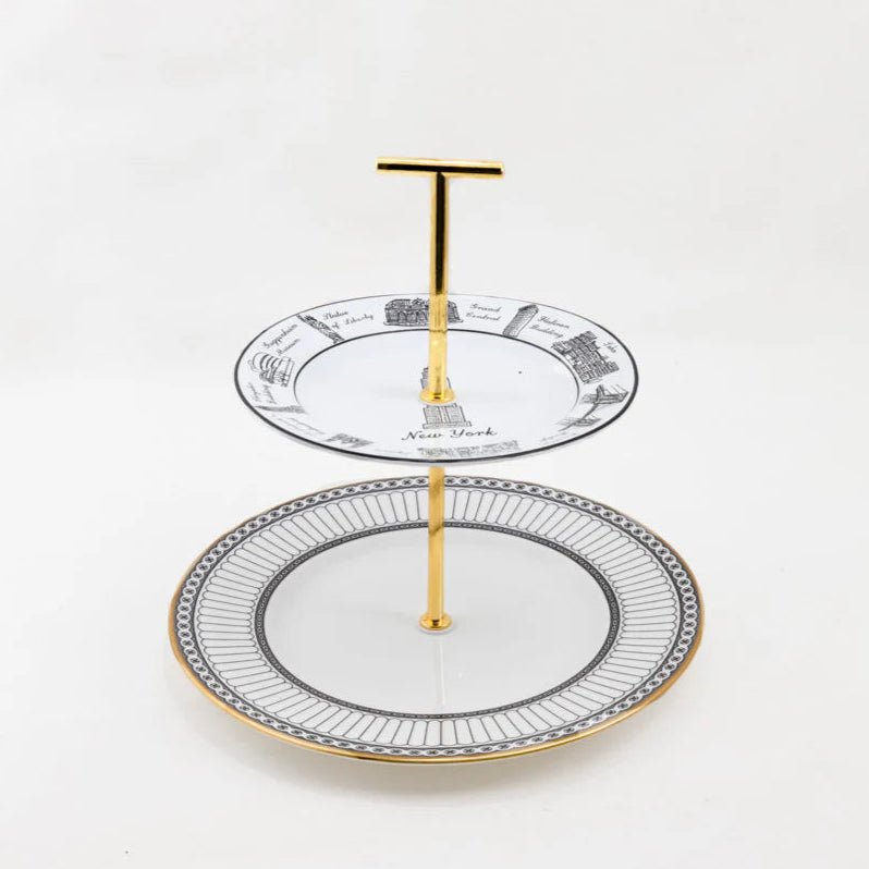 Metropolitan 2 Tier Tray | The Brooklyn Teacup - The Brooklyn Teacup