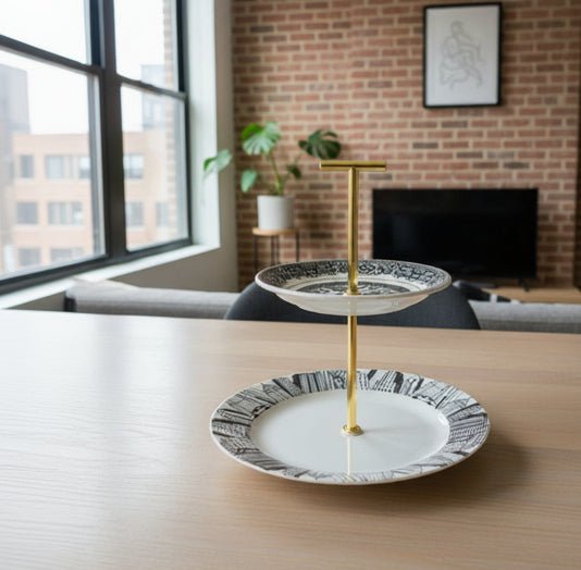 Metropolitan 2 Tier Tray | The Brooklyn Teacup - The Brooklyn Teacup