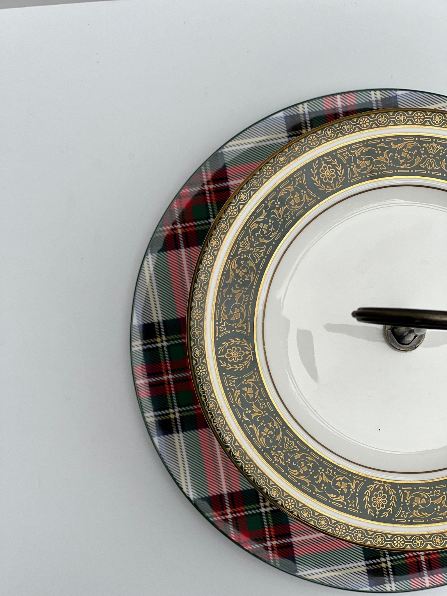 Mikasa Tartan x Royal Doulton Vanborough Two - Tiered Tray | The Brooklyn Teacup - The Brooklyn Teacup