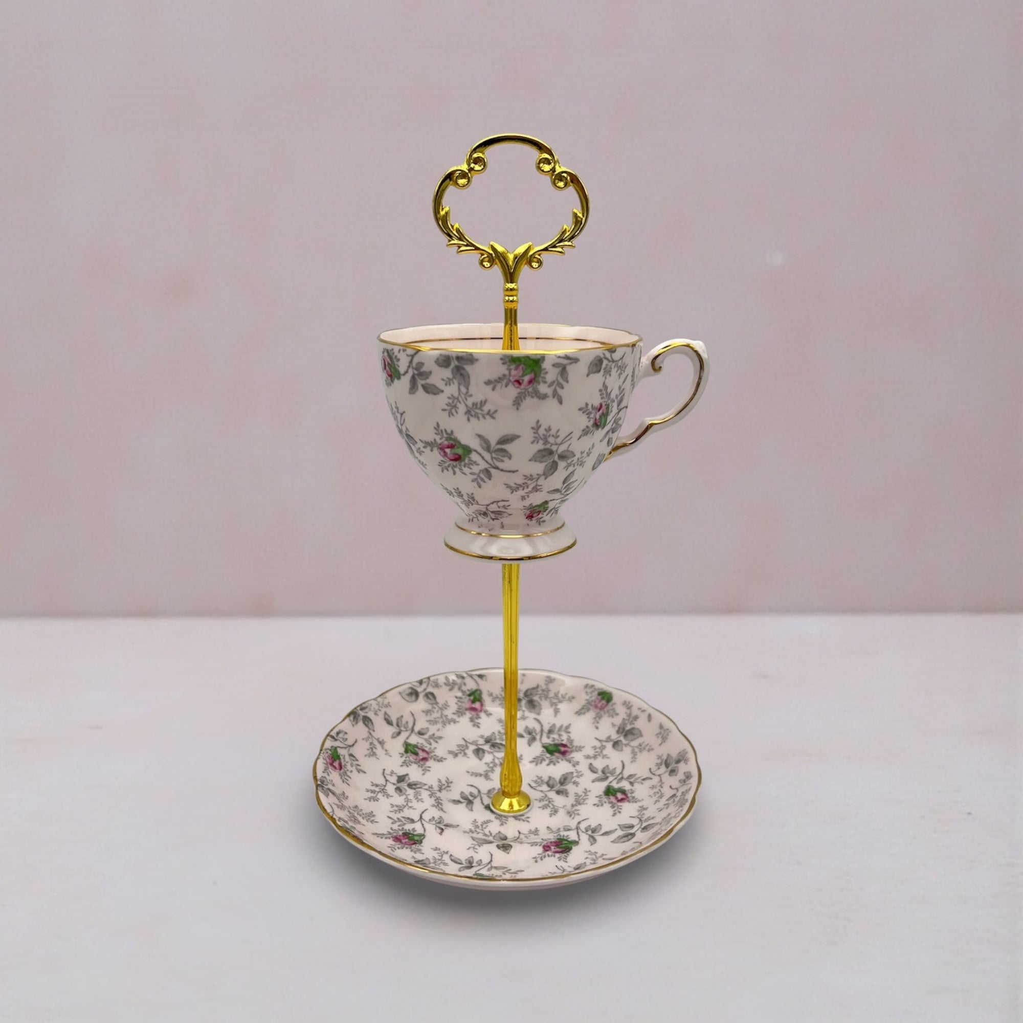 Pale Pink Blooms Teacup Stand | The Brooklyn Teacup - The Brooklyn Teacup