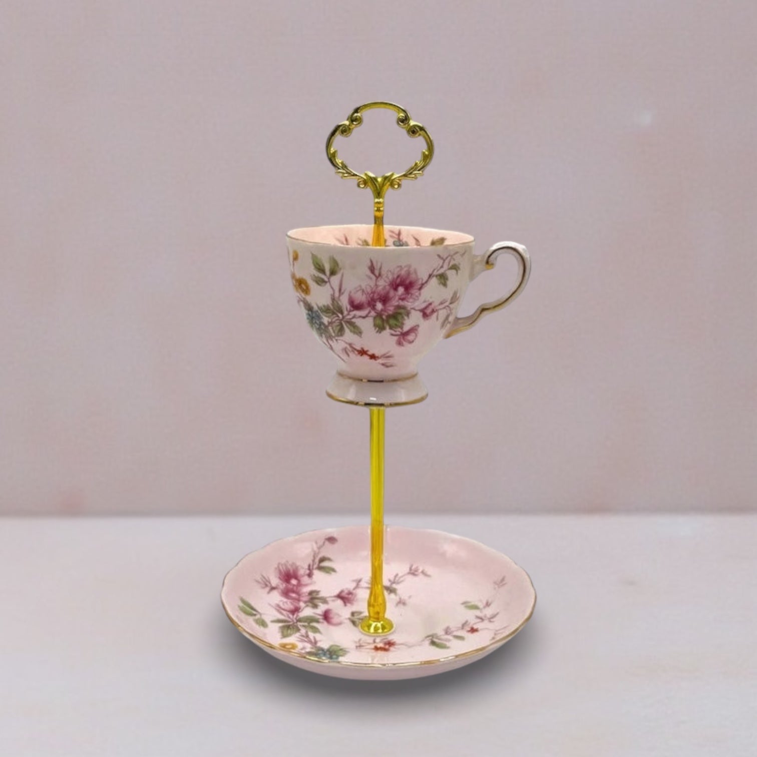Pale Pink Blooms Teacup Stand | The Brooklyn Teacup - The Brooklyn Teacup